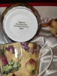 Porcelana yamasen fine porcelain 24 gold collection 2 filiżanki spodki