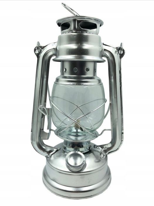 Lampa naftowa srebrna 24cm