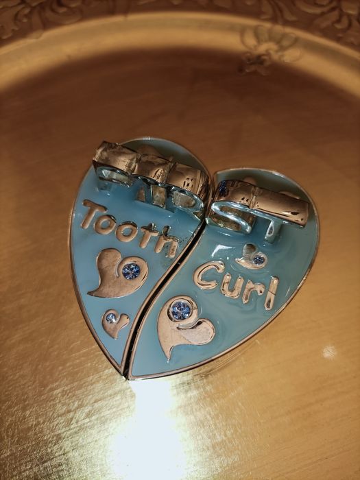 Prezent chrzest roczek Szkatułka pierwszy ząbek Silverplated