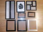 8x czarna ramka zestaw ramek czarnych mdf metalowa srebrna