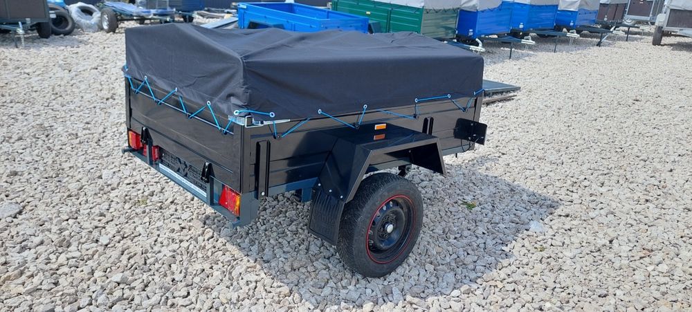 Прицеп до автомобіля / причеп легковий (з колесами і тентом з дугами)
