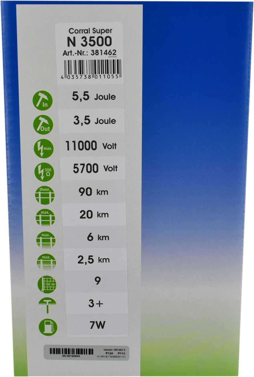 Elektryzator sieciowy Corral N3500 na dziki dla koni bydła owiec 5,5 J