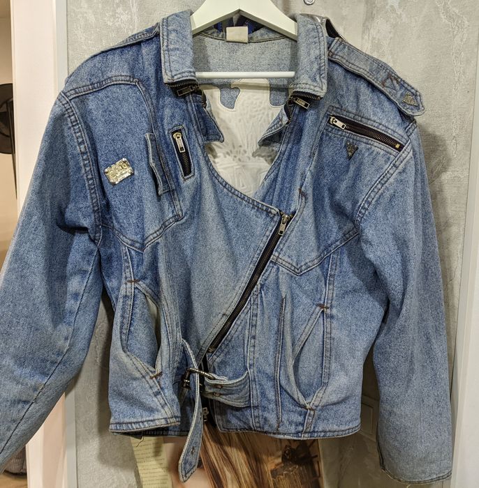 Стильна джинсова куртка-косуха, вінтажний стиль, vintage, 90s