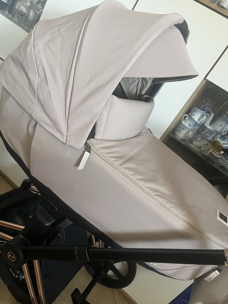 Wózek głęboki cybex priam 4.0 rose gold cozy beige
