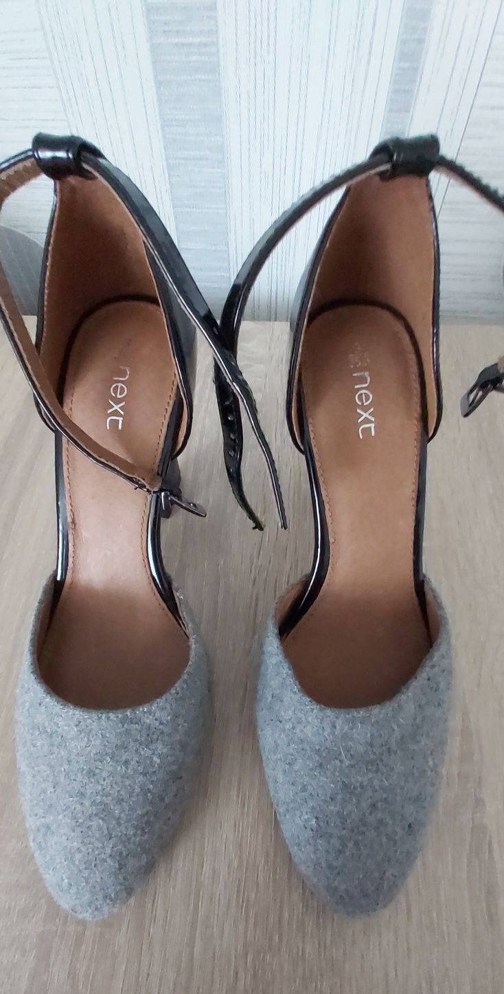 Buty na obcasie Next, czółenka na korku Next, szpilki Next, r. 35.5