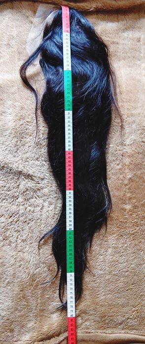 Peruca nova comprida lisa com 2 toucas