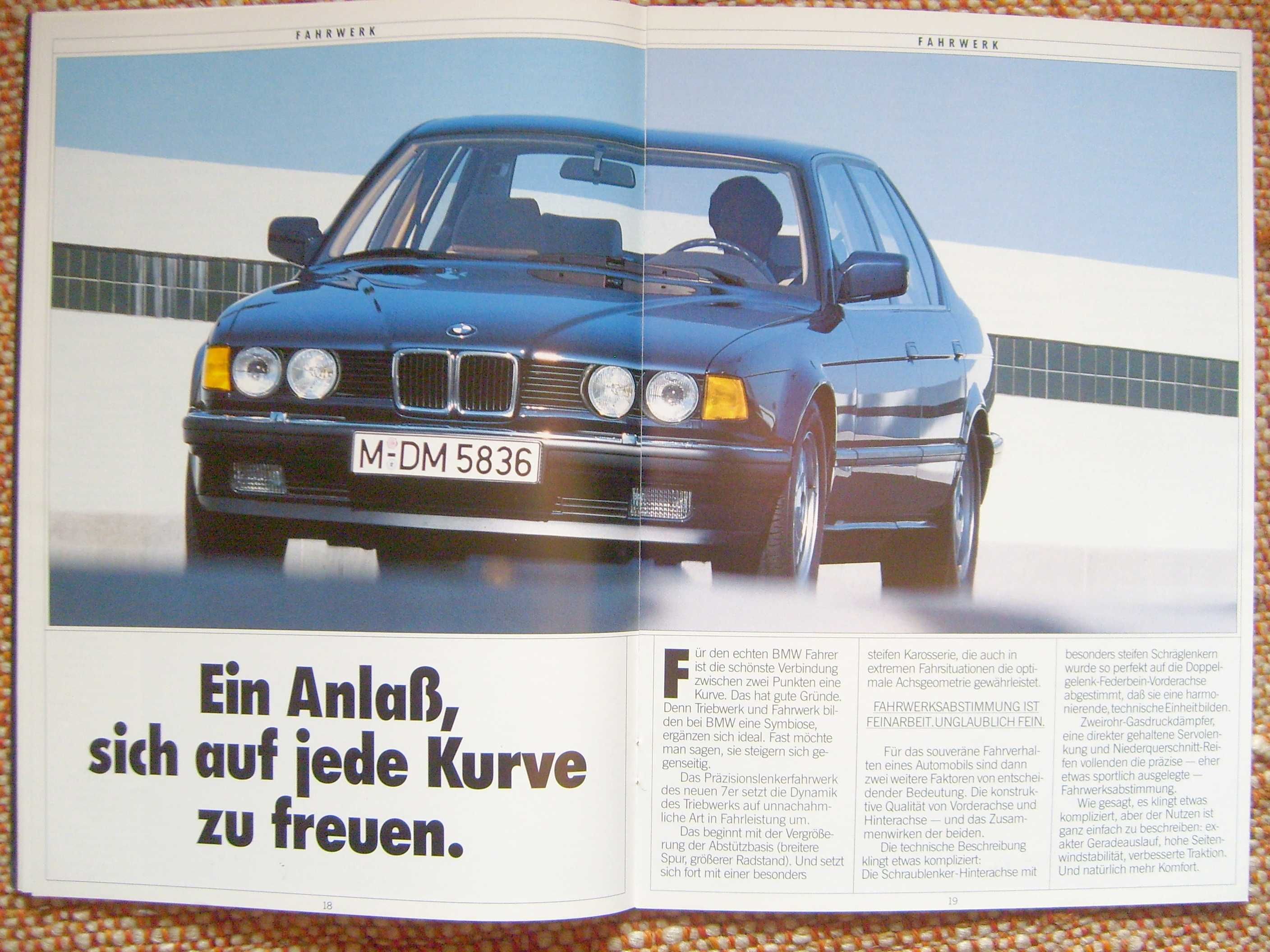 BMW 7 E32 - 730i 735i 735iL * prospekt 48 str. PIERWSZE WYDANIE 1986 !