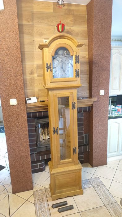 Duży Stojący Zegar mechanizm obciążniki łańcuchy