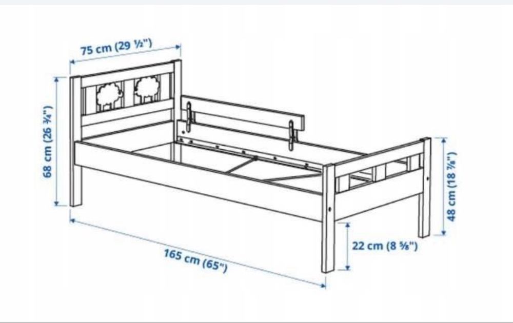 Ikea Kritter - rama, stelaż i materac