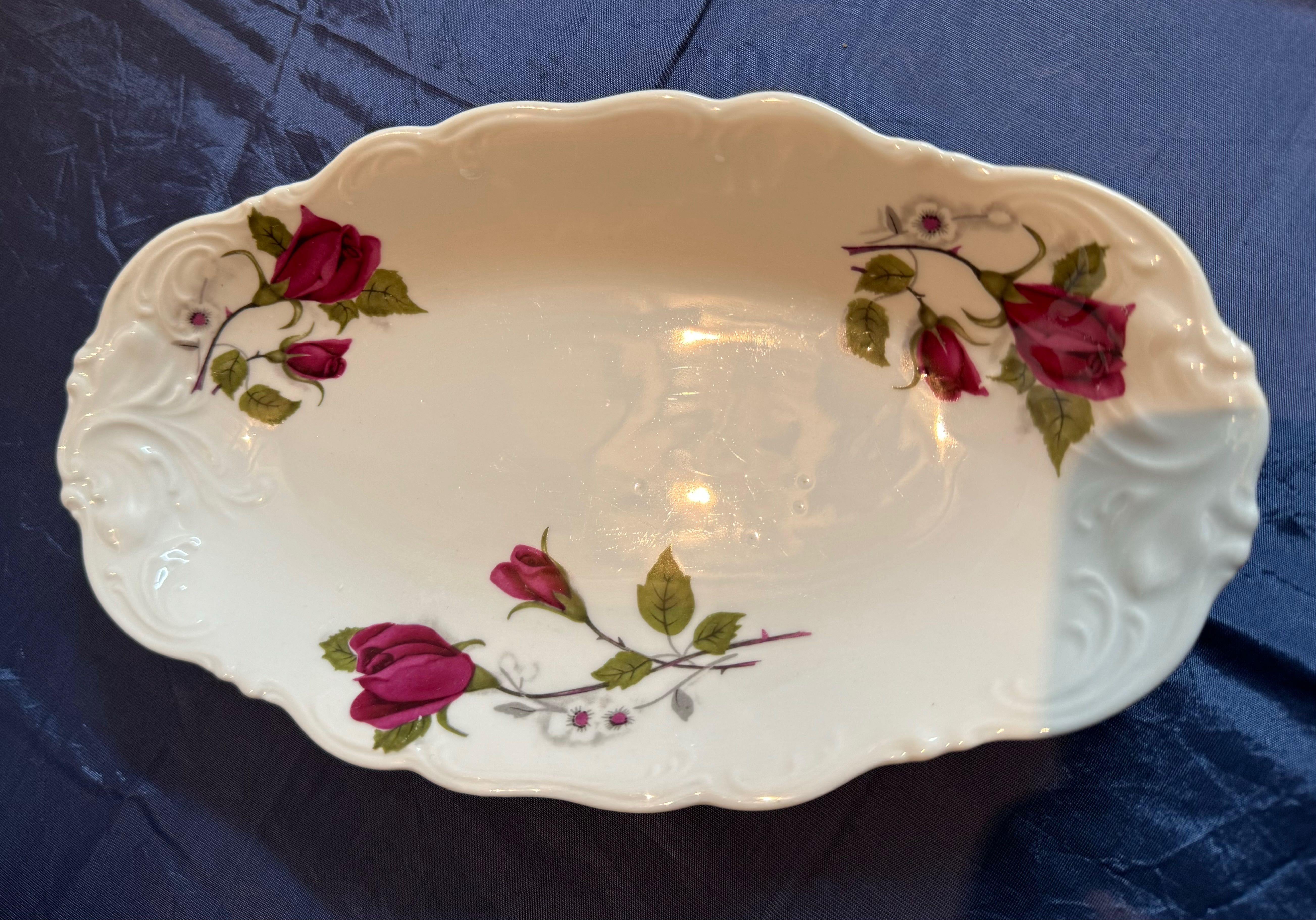 Półmisek talerz róże angielskie porcelana vintage PRL