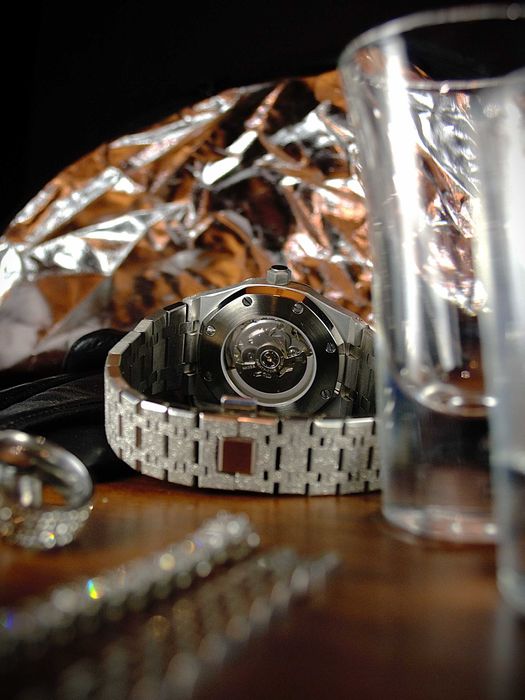 Zegarek Seiko Mod Royal Oak Frosted Bustdown Iced Out Arabskie Cyfry