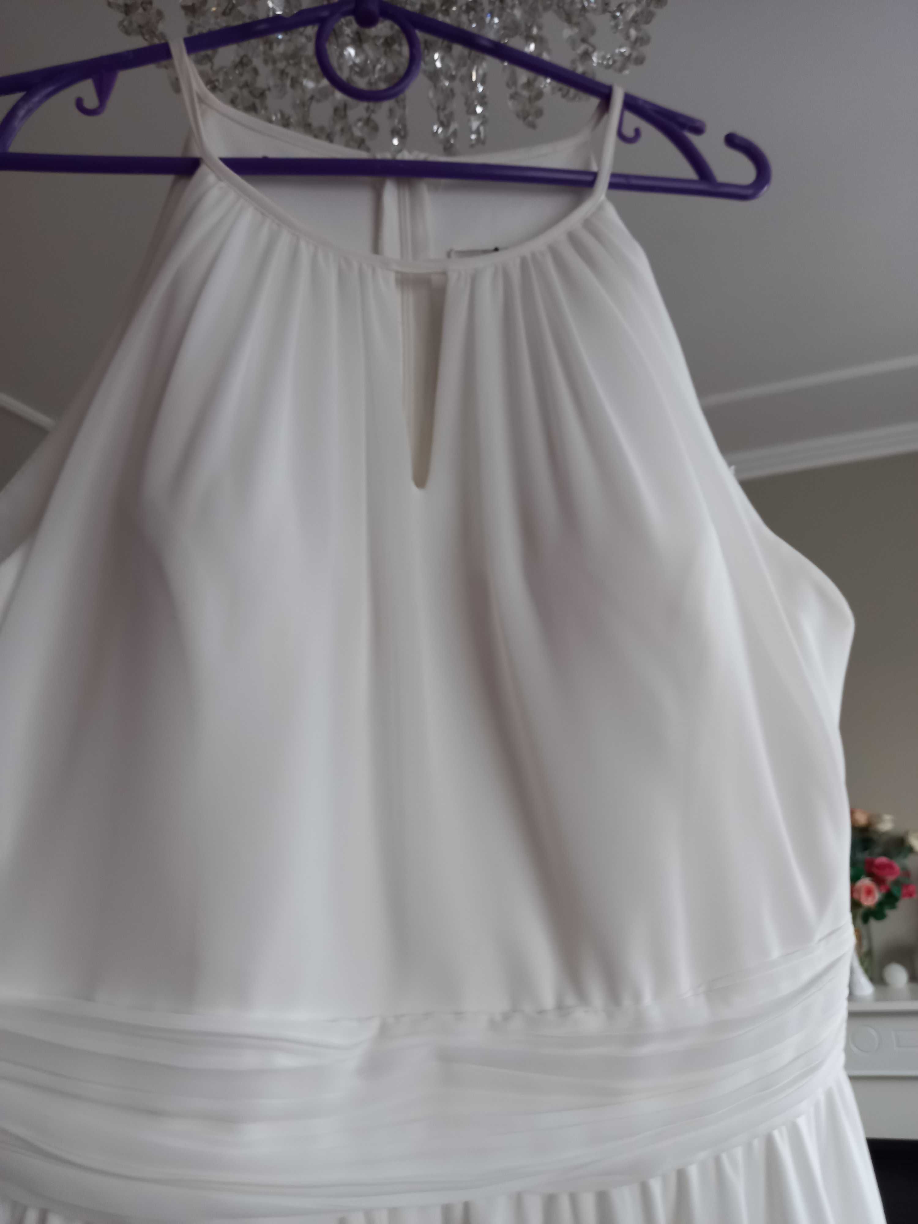 Біла сукня для святкових подій, 42 розмір, шифон