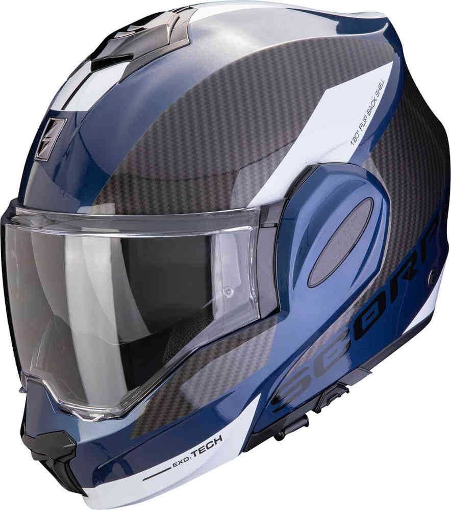 Kask motocyklowy szczękowy SCORPION EXO-TECH TEAM BLUE black white