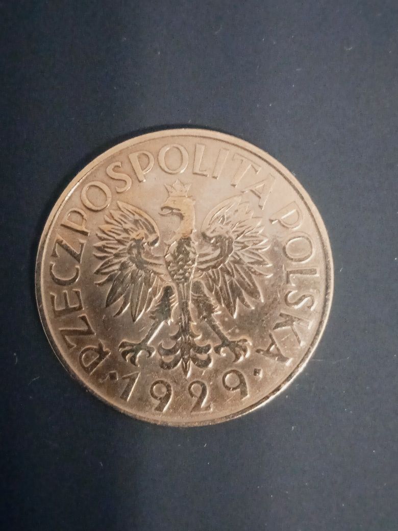 2RP 1 zł 1929r. -piękna złota patyna.