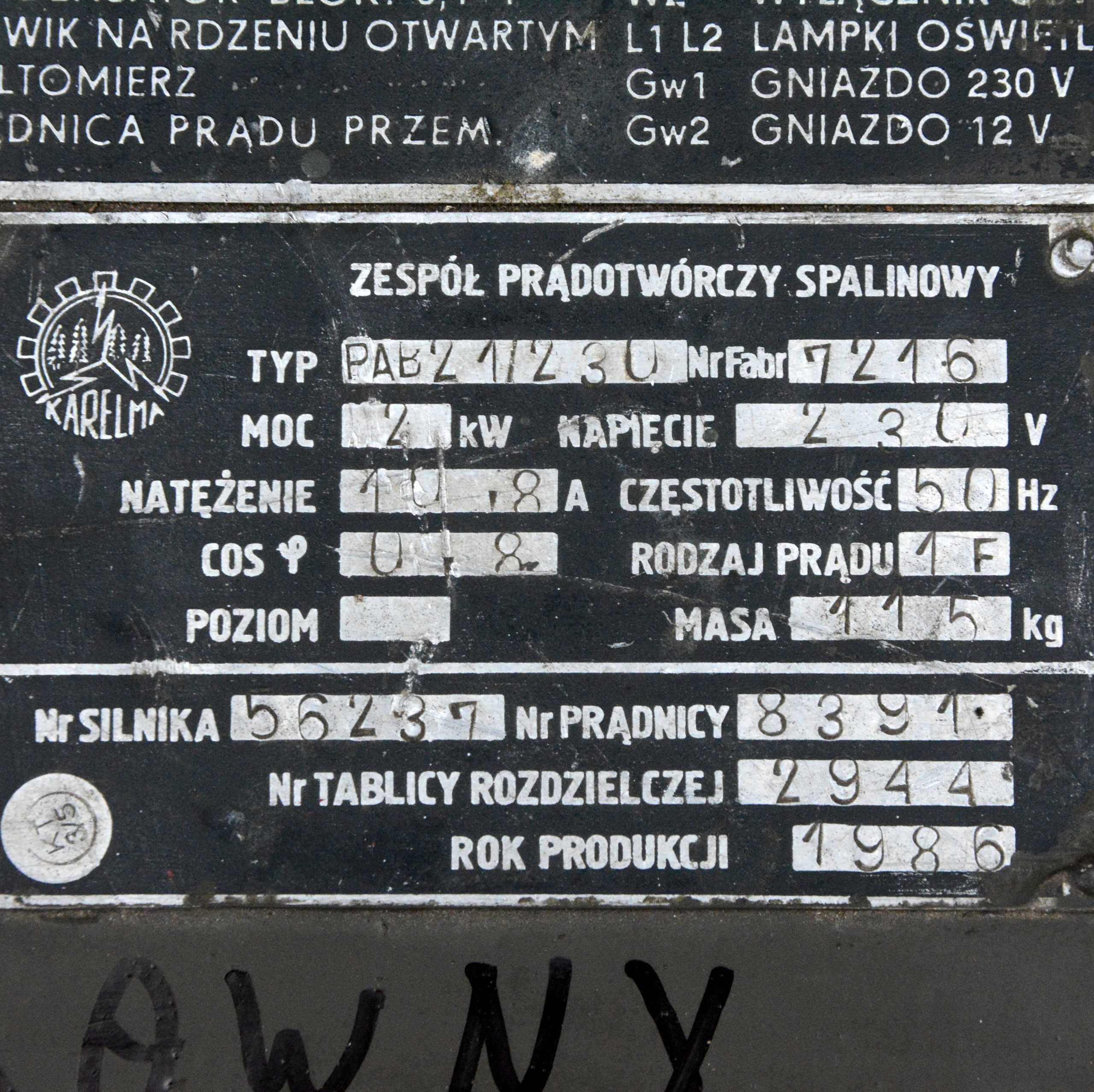 Agregat prądotwórczy 2kW PAB2 WP