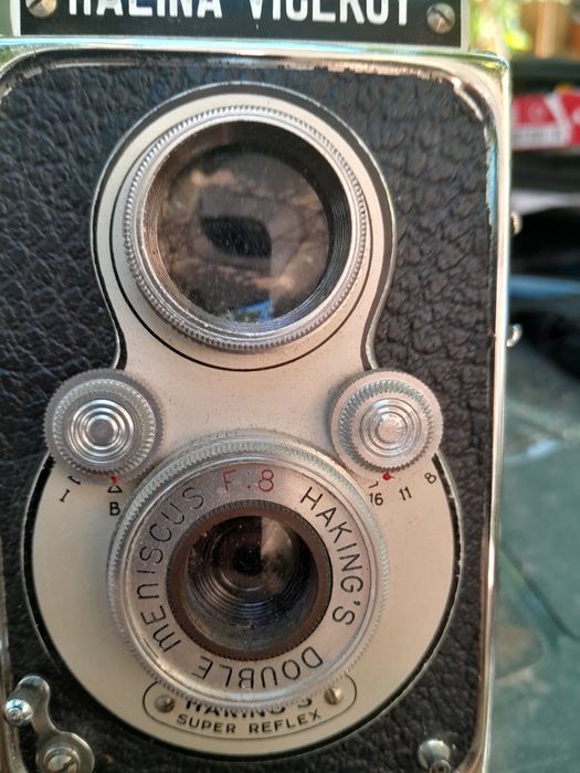 Câmara fotográfica Halina-Viceroy,década de 60, com  bolsa de couro.