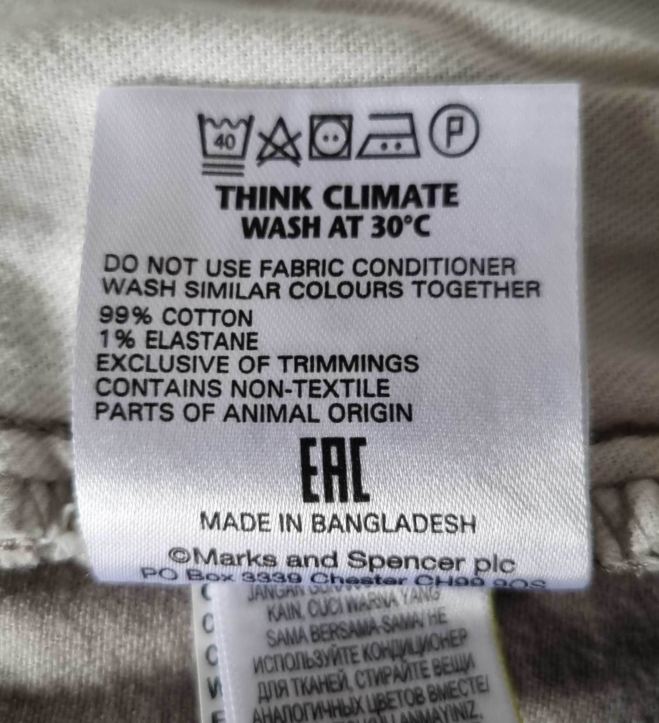 Męskie spodnie jeansy Marks & Spencer proste ze stretchem M&S W38 L29