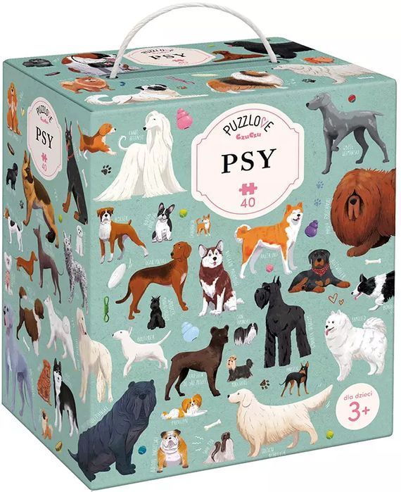Puzzlove CzuCzu 40 elementów. Psy. Bright Junior Media