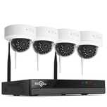 Kit Vídeo Vigilância WIFI Profissional 4 Câmaras DOME Exterior 1080P