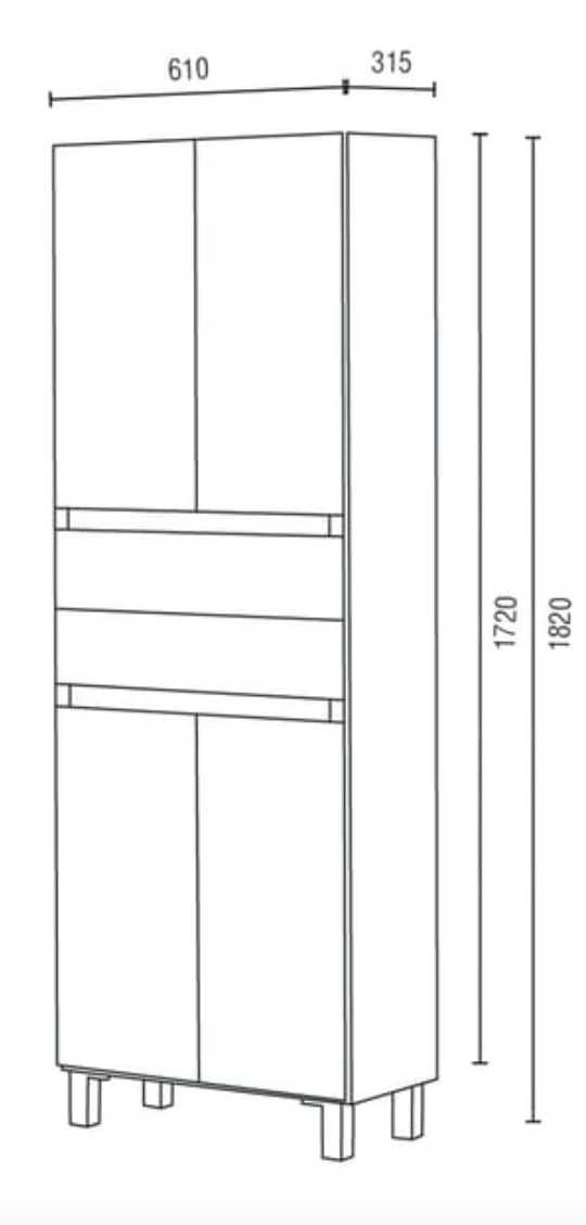 Móvel para casa de banho de AML ZEUS de 61x172x31.5 cm Branco