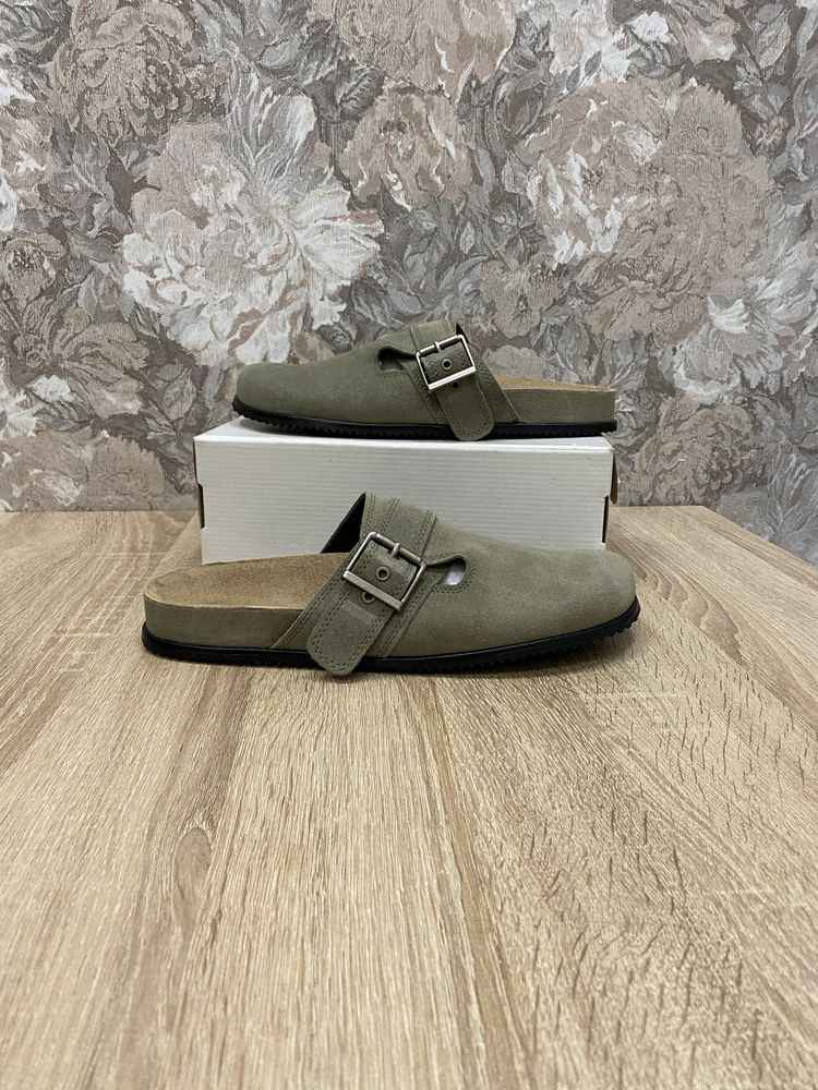 Zara сабо мюлі сандалі шльопки замшеві