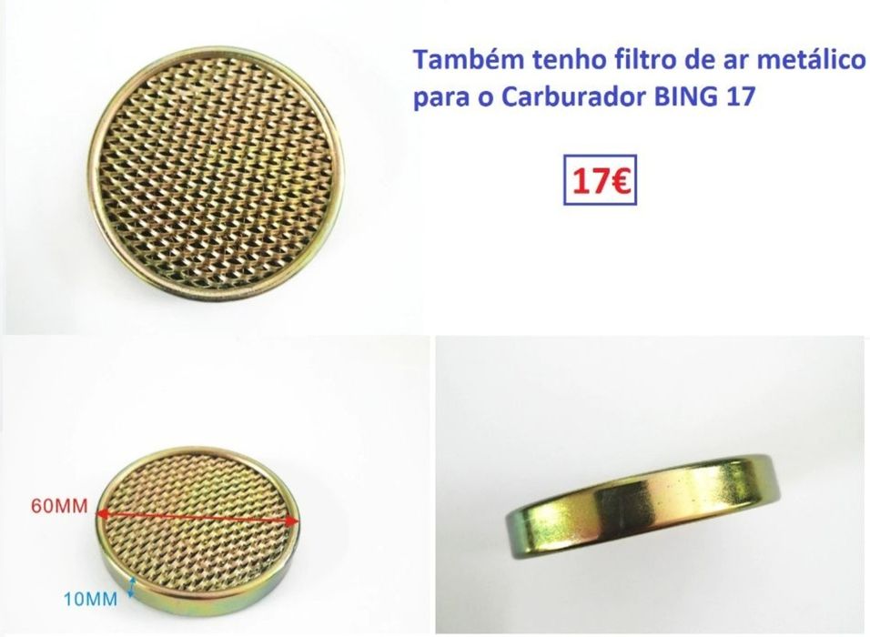 Carburador Tipo BING 12/15/17- NOVO