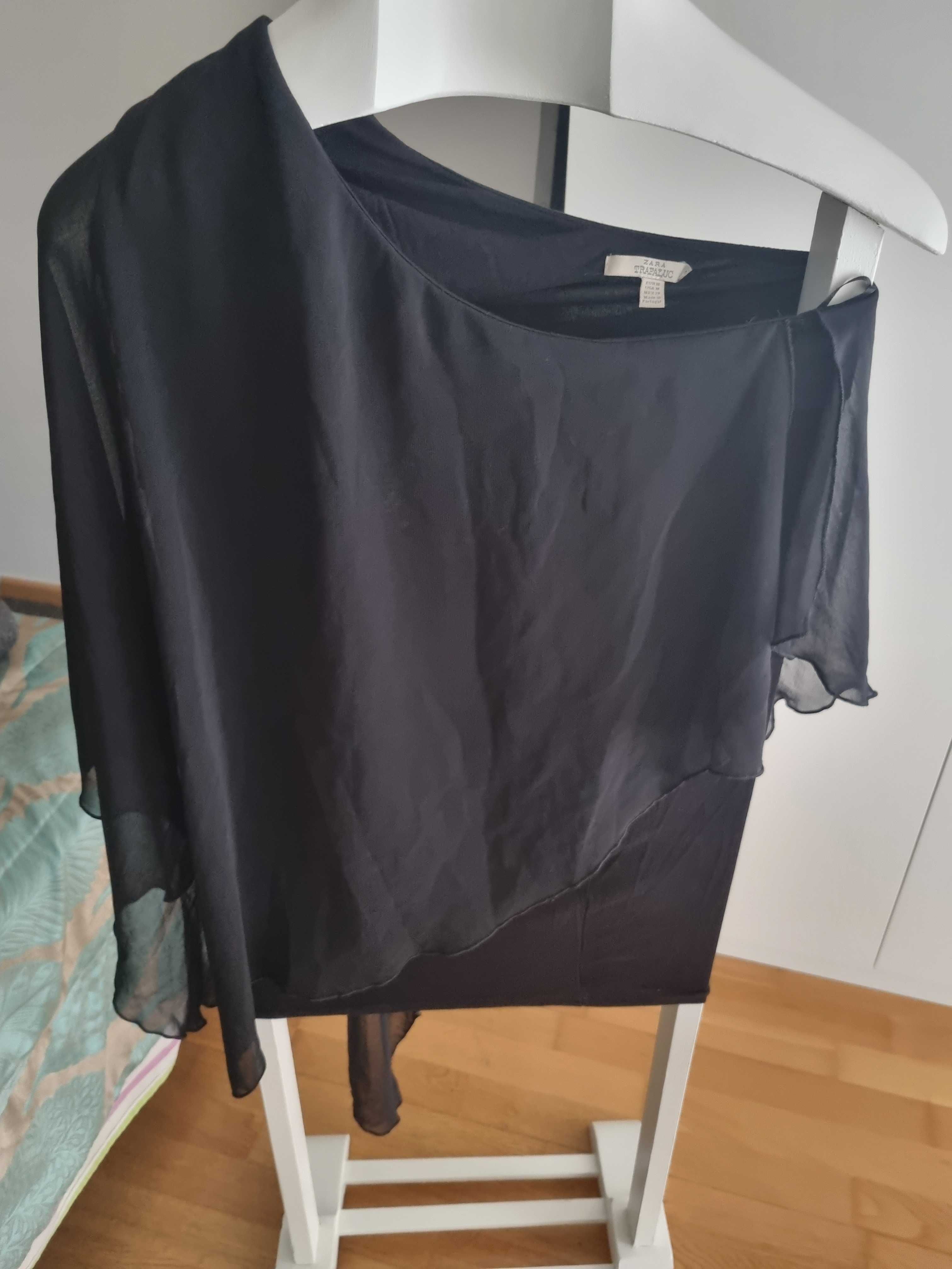 Blusa Zara preta cerimónia