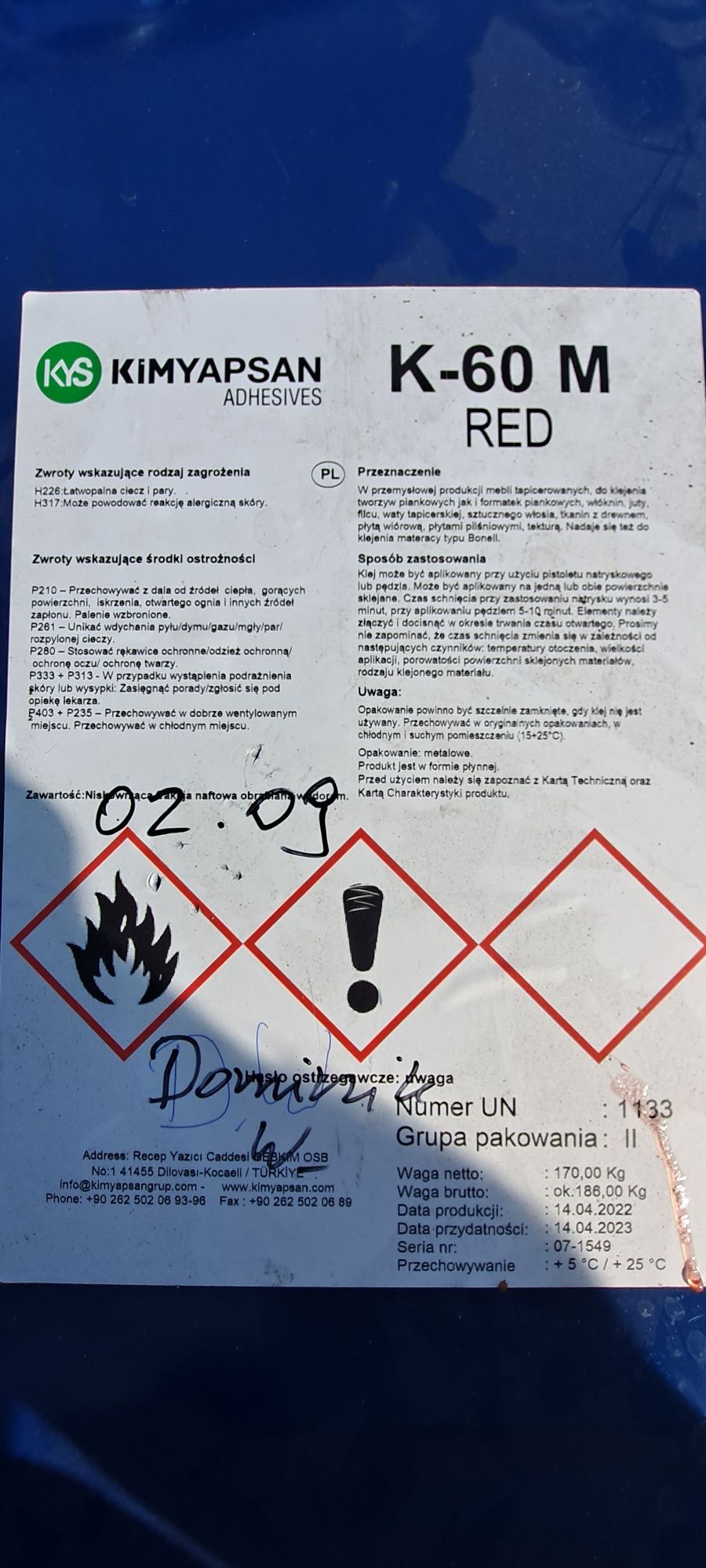 Klej tapicerski czerwony K-60 M Red