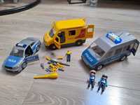 Zestaw 3 aut: policja światło,dźwięk, kurier Playmobil i Revell
