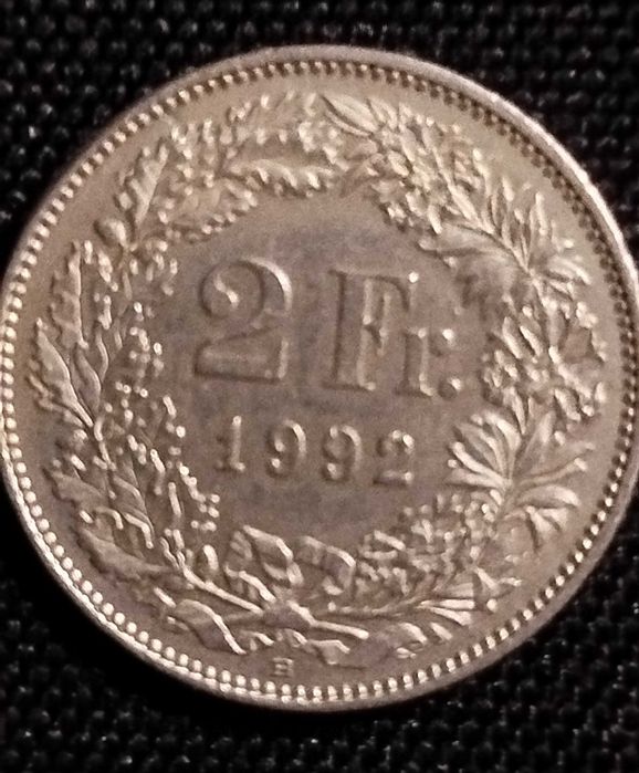 2 Francs Helvetia 1992 Berne