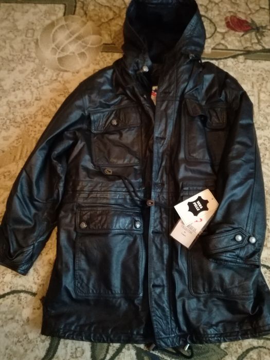 Чоловіча нова зимова шкіряна куртка