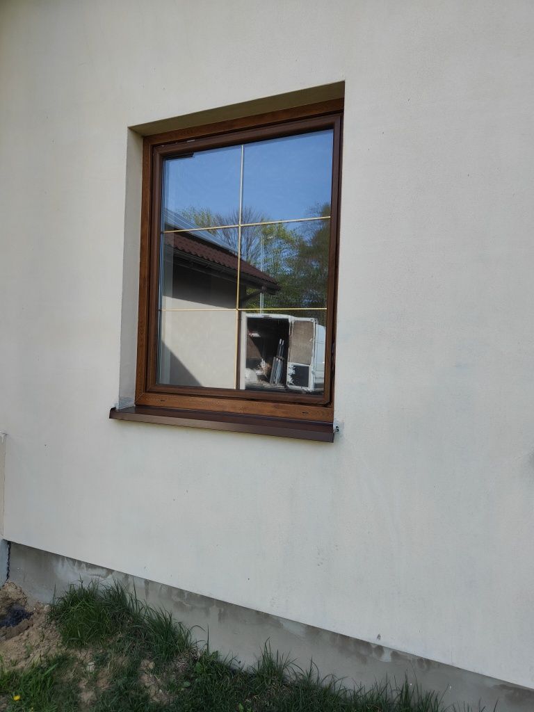 Okna demontażu . Złoty dąb/ biale 116*143 cm