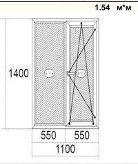 Окно 1100х1400, окно металлопластиковое, окна пвх, двери