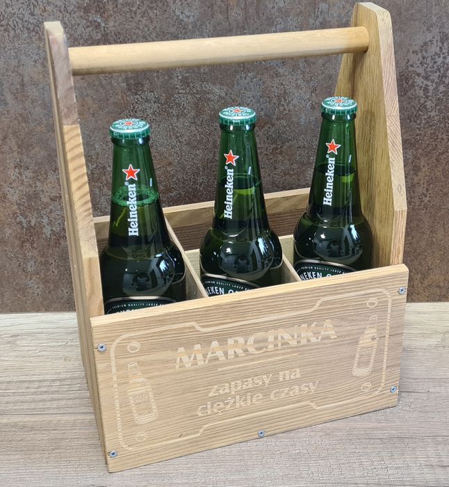 Skrzynka na piwo 6szt lite drewno, Łódź
