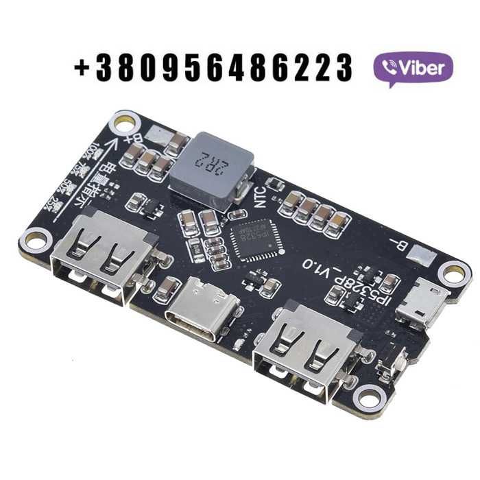 Плата зарядна IP5328P 2xUSB 18650 Li-ion Tpye-c 18 Ватт QC 3