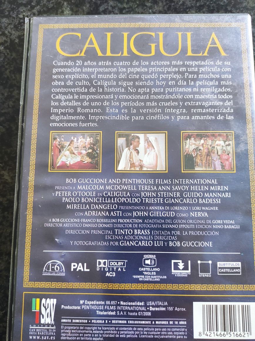 DVD edição de colecionador filme Calígula