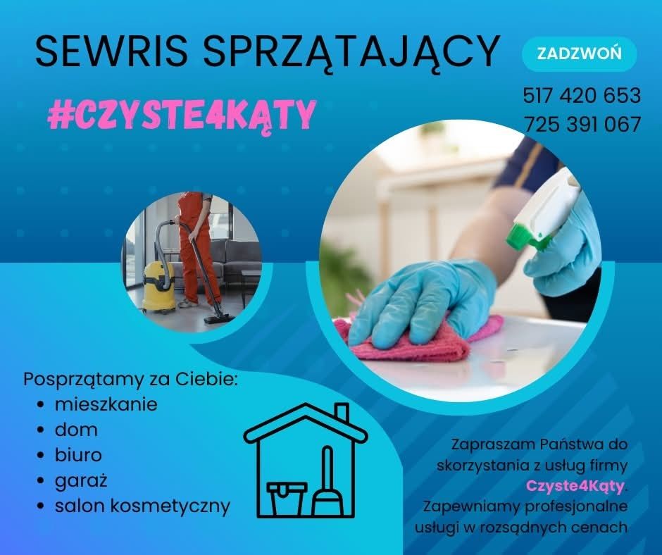 Sprzątanie domów mieszkań biur, pranie tapicerki