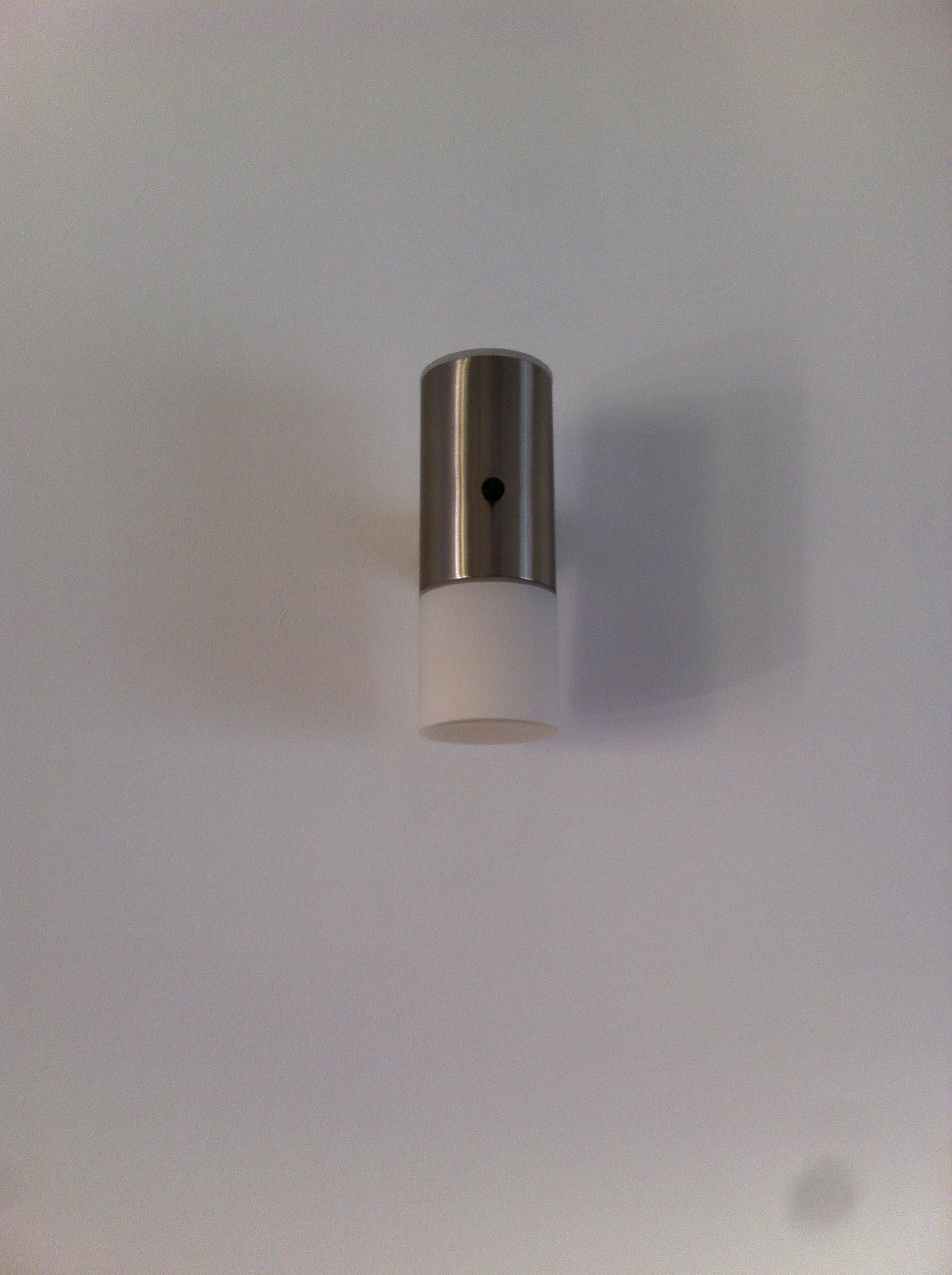 Candeeiro Vertical de Parede em Inox e vidro com luz dupla