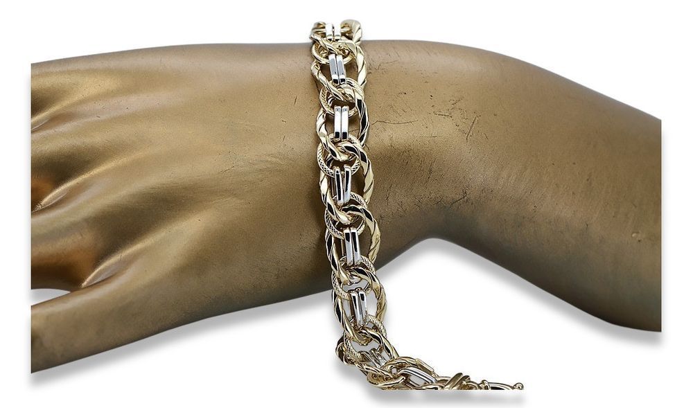 Złota bransoletka 14k 585 włoska żółte białe złoto cfb008yw Warszawa