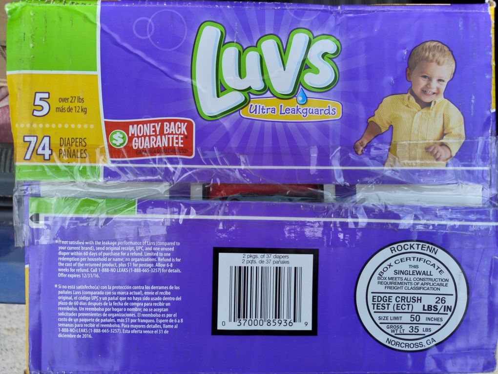 Підгузники Luvs 5 74 шт. США
