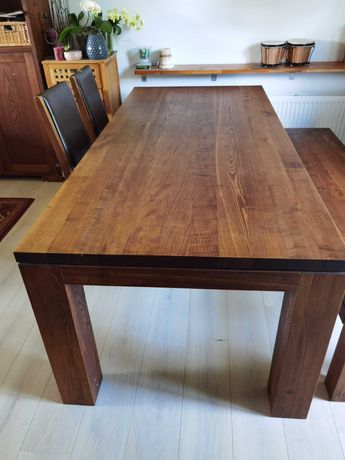 Stół drewniany duży, nierozkładany, 210cm