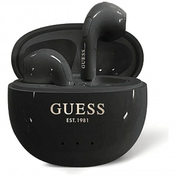 Słuchawki TWS Guess Glossy Effect Egg Shape Printed Classic Logo - cza