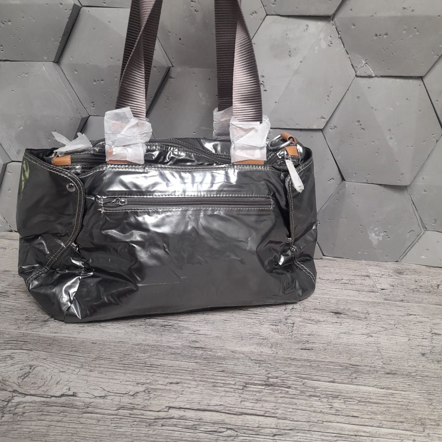 Torebka shopper holo metaliczną srebrna