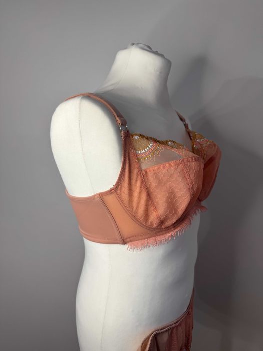 Morelowy zestaw bielizny SAMANTA 80G fiszbiny miękki pełne figi XL