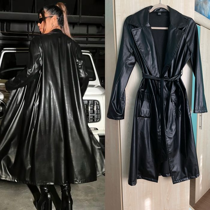 Шкіряний плащ тренч Shein p. S