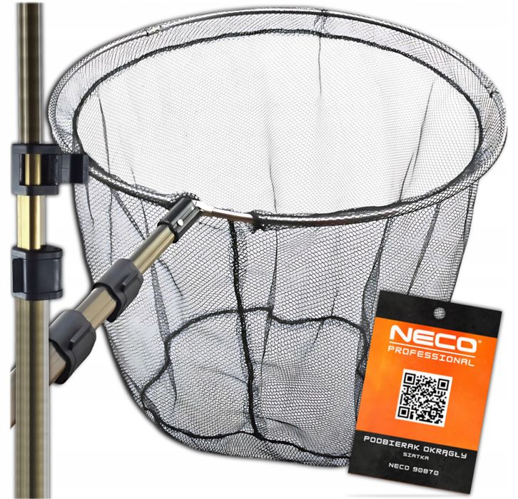 Podbierak Wędkarski Karpiowy Okrągły z Siatką Łowienia Ryb Prezent