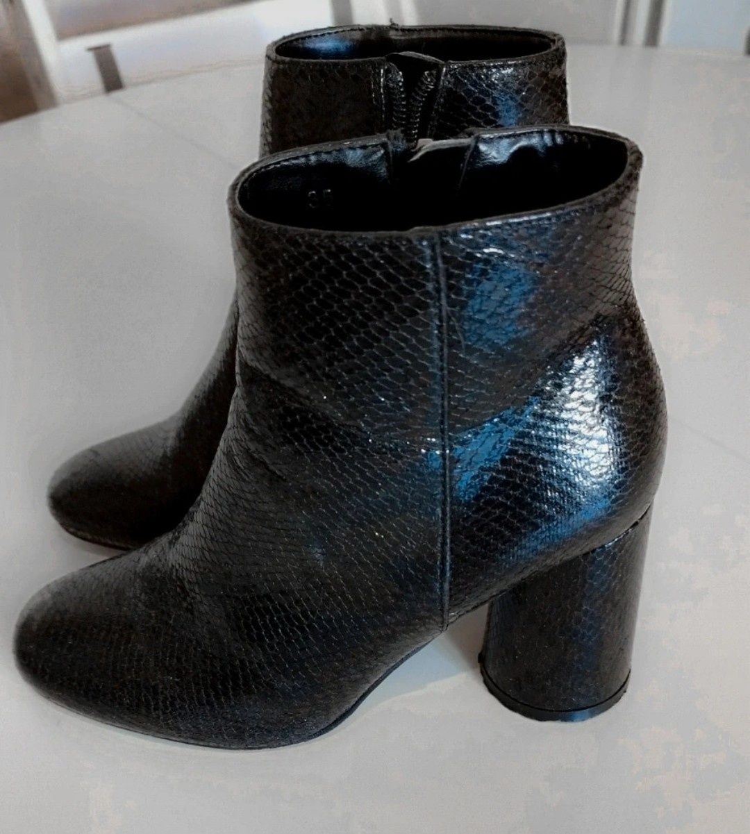 Botas Seaside Cano Médio Pele Sintética Efeito Cobra