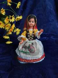 Sicilia кукла Италия паричковая целлулоид винтаж в национальном 15 см