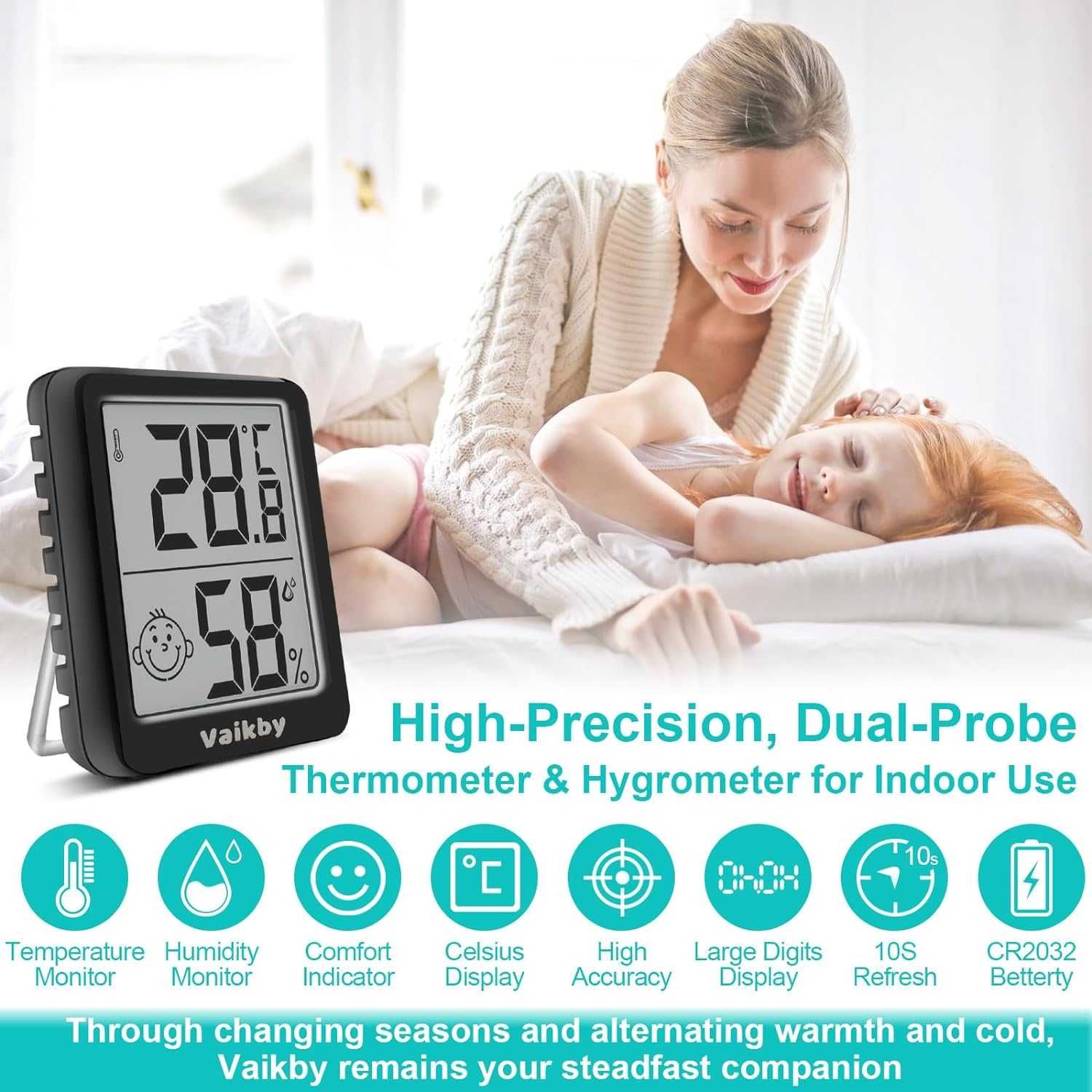 Higrometr termometr Cyfrowy Zestaw 3szt Vaikby Wilgotność Temperatura