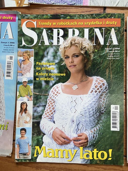 Zestaw gazet Sabrina – lata 2008–2010 – wzory na druty i szydełko